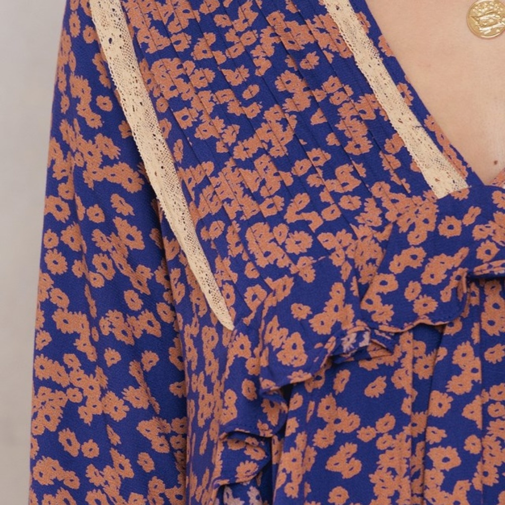 Free People Ruffled Peasant Mini Dress - Picture 4 of 7